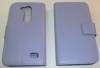 LG L Fino D290N/L Fino Dual D295 - Leather Wallet Stand Case Purple (OEM) (BULK)